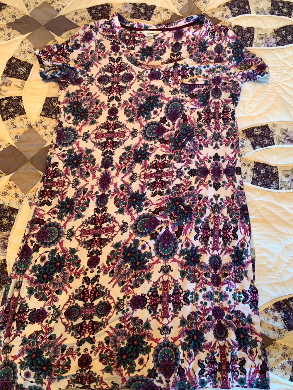 Soma Sleep Shirt with Floral Medallion Print